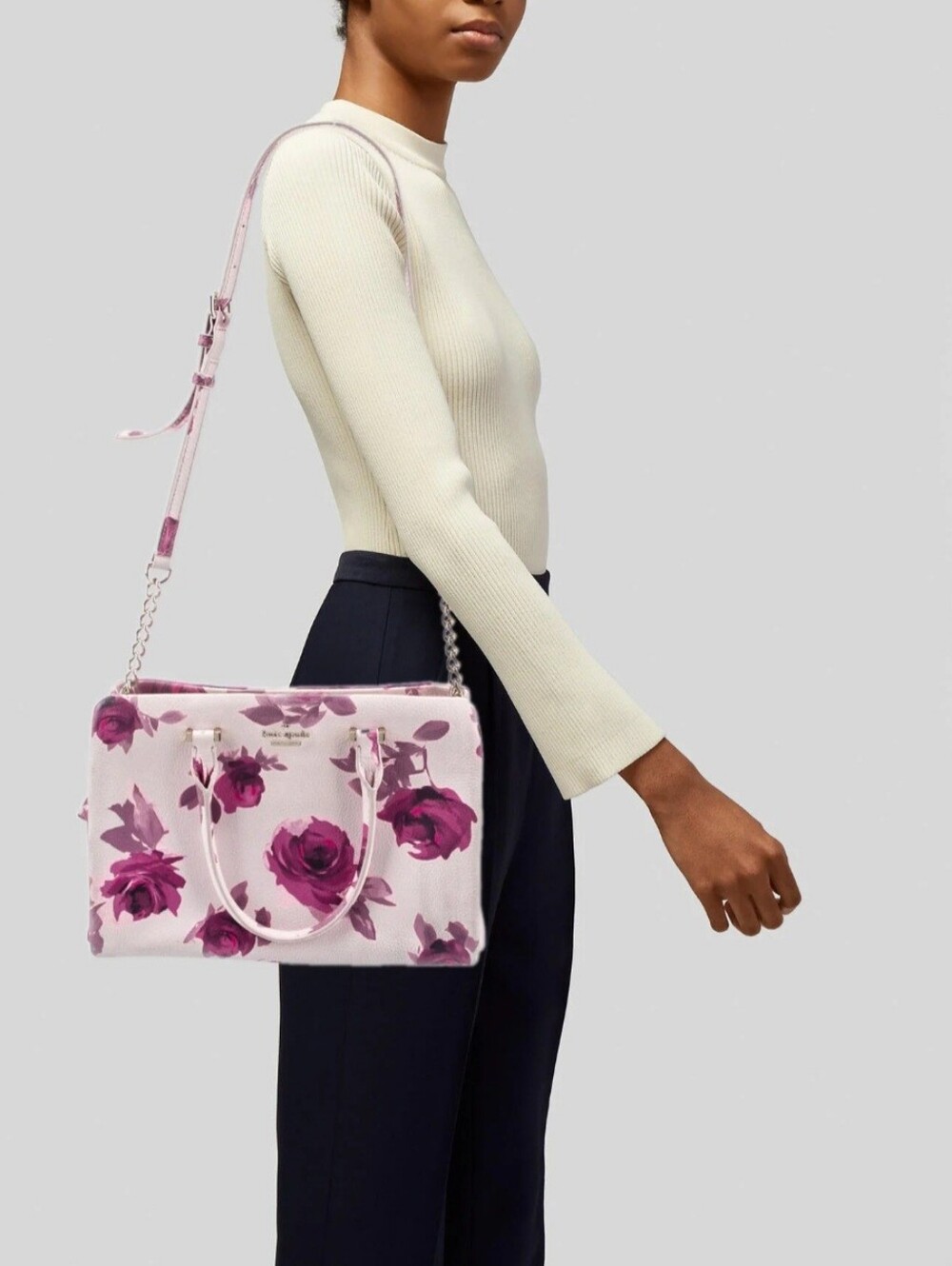 KATE SPADE NEW YORK EMERSON PLACE ROSES OLIVERA SATCHEL/ CROSSBODY PURSE.